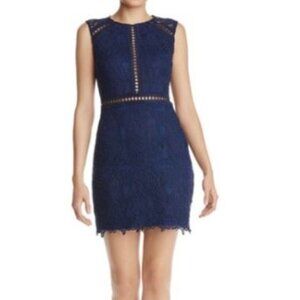 AQUA navy blue crochet mini dress NWOT Medium $98